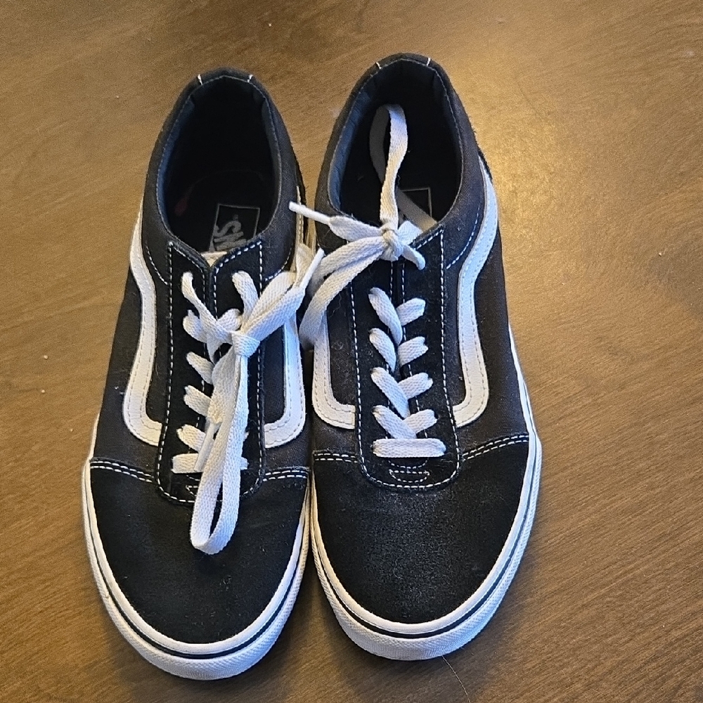 Youth Vans Black and White Sneakers